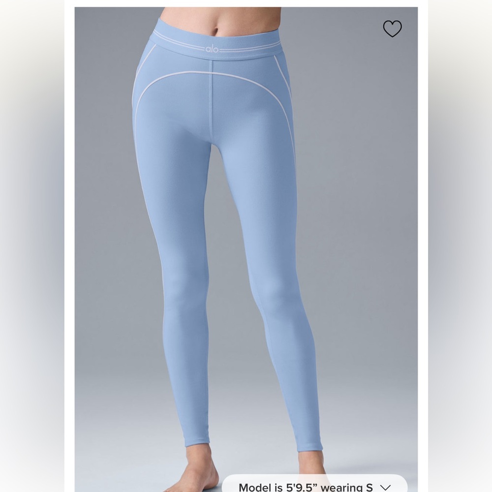 Alo seashell blue Heart throb leggings